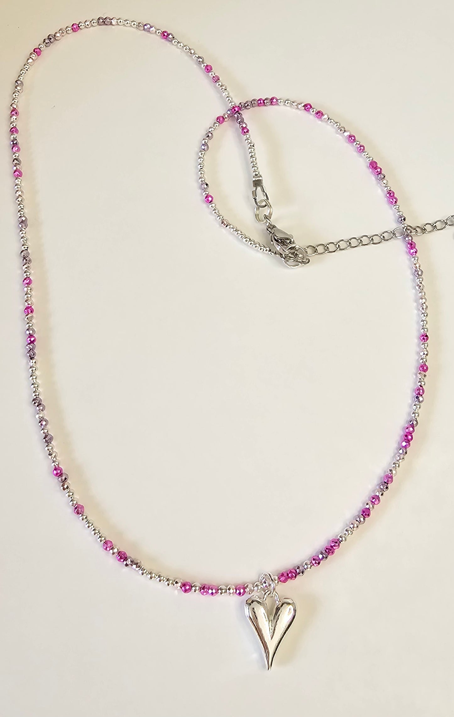 Silver beaded heart