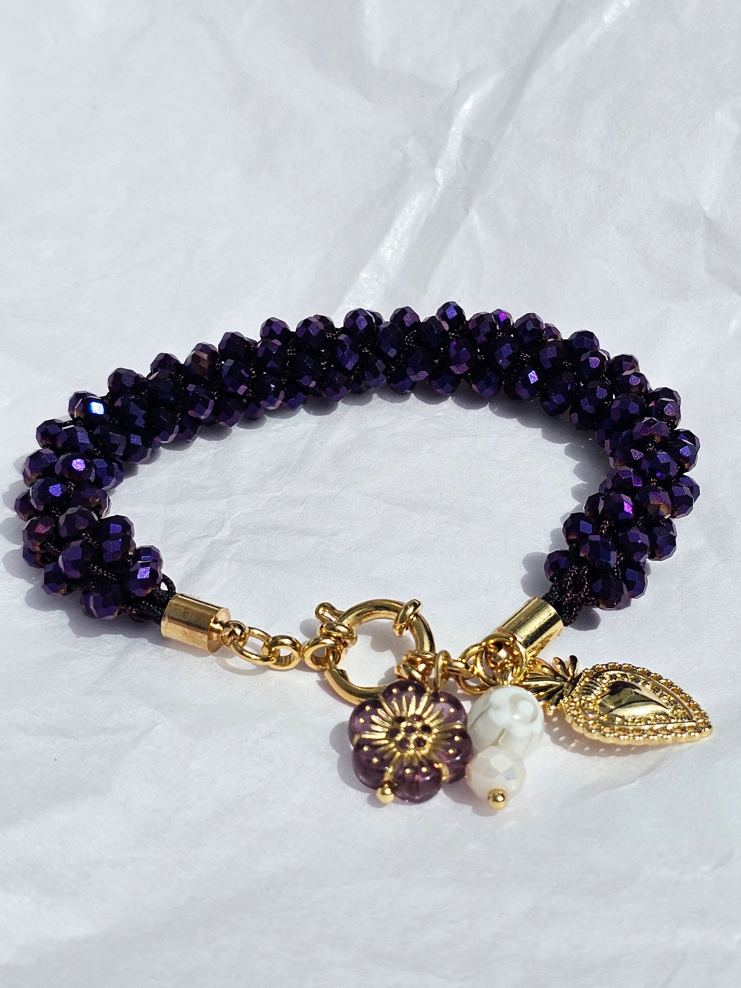 Purple kumihimo bracelet