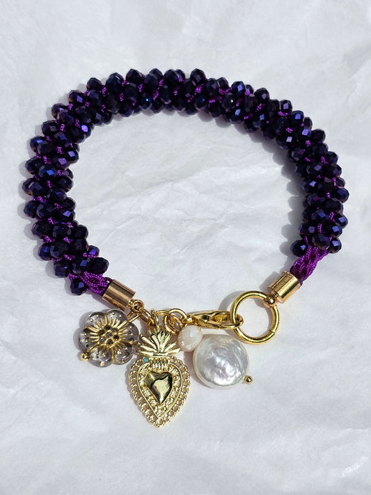 Purple kumihimo bracelet