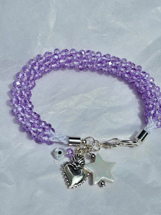 Lavender kumihimo bracelet