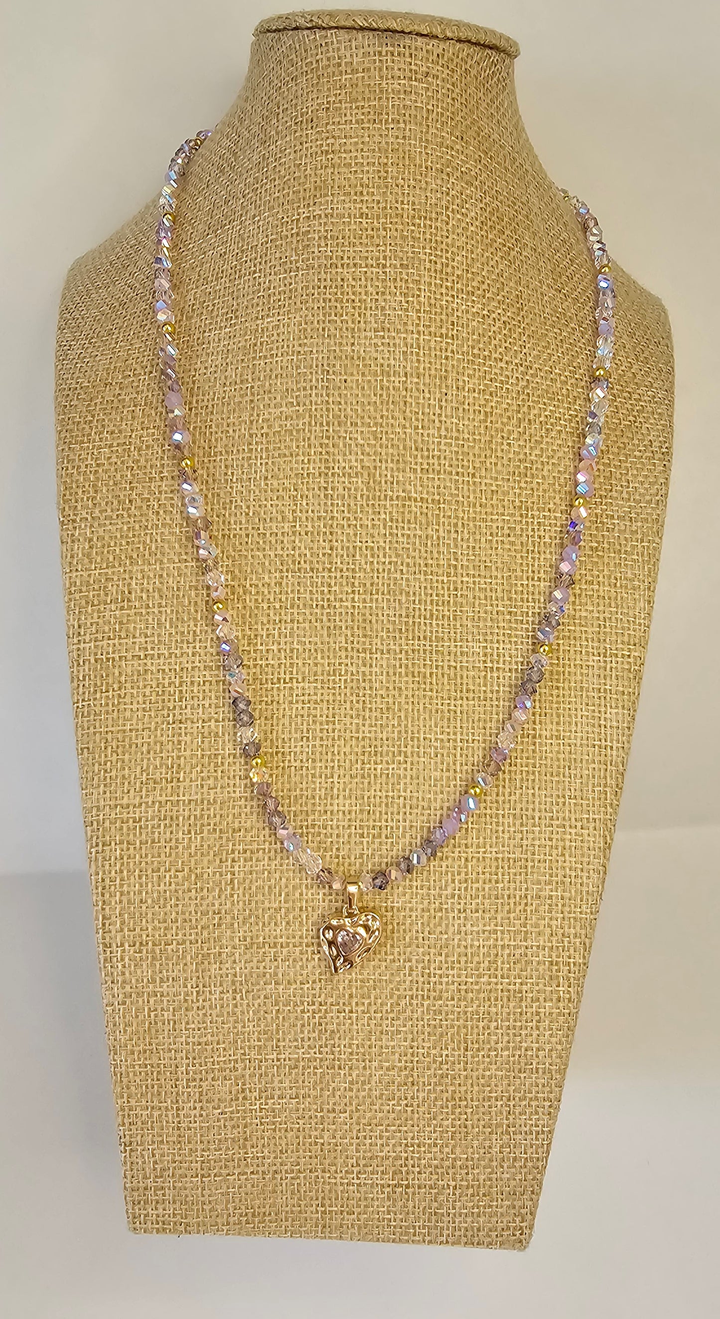 Gold purple heart necklace